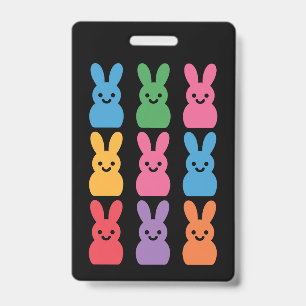 Easter Day Bunny Eggs Plaid Leopard Badge