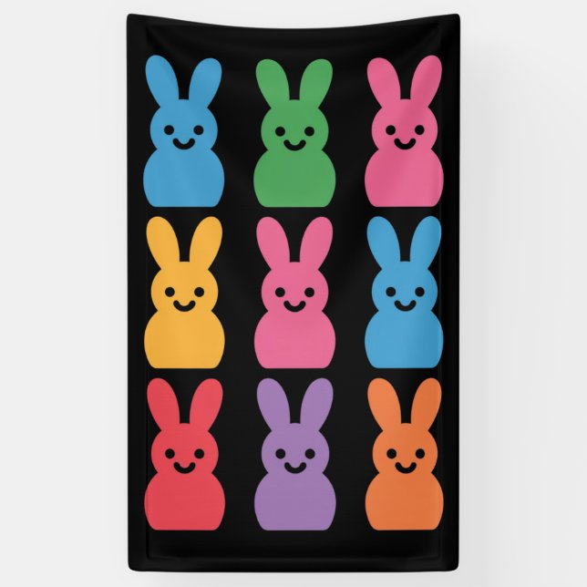 Easter Day Bunny Eggs Plaid Leopard Banner (Vertical)