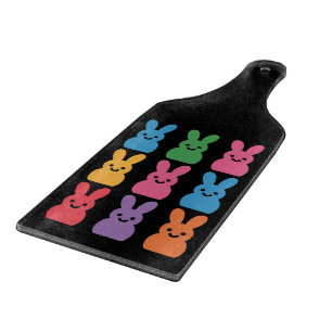 Easter Day Bunny Eggs Plaid Leopard Cutting Board