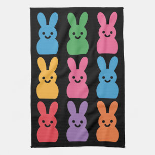 Easter Day Bunny Eggs Plaid Leopard Kitchen Towel