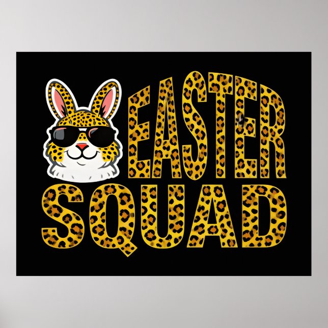 Easter Day Bunny Eggs Plaid Leopard T-Shirt  Poster (Front)