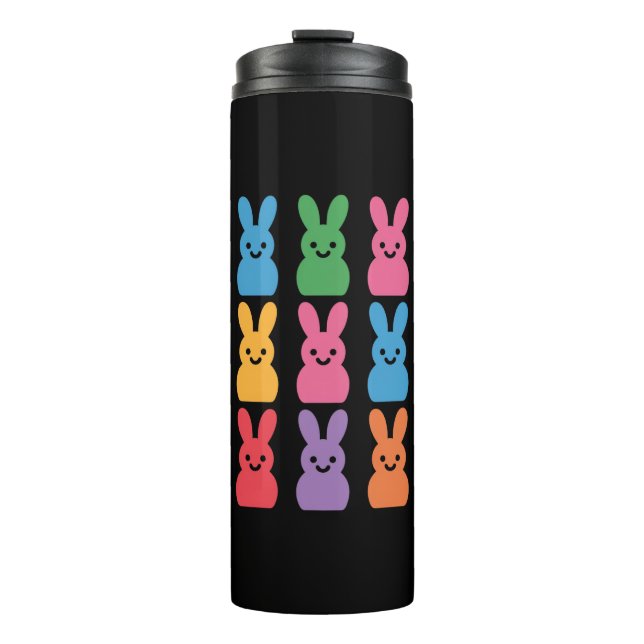 Easter Day Bunny Eggs Plaid Leopard Thermal Tumbler (Front)
