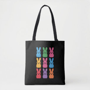 Easter Day Bunny Eggs Plaid Leopard Tote Bag