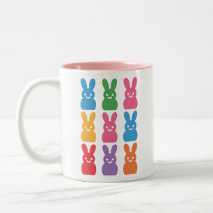 Easter Day Bunny Eggs Plaid Leopard Two-Tone Coffee Mug