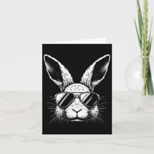 Easter Day Bunny Face With Sunglasses For Boys Men Card