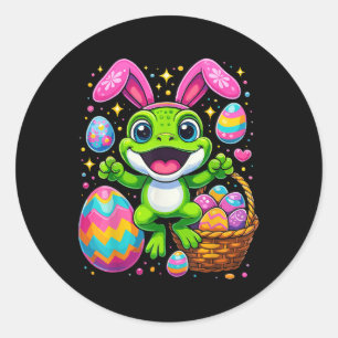 Easter Day Bunny Frog Funny Easter Frog Classic Round Sticker