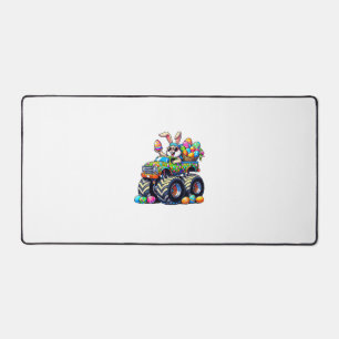 Easter Day Bunny Monster Truck Eggs Cool Rabbit T- Desk Mat