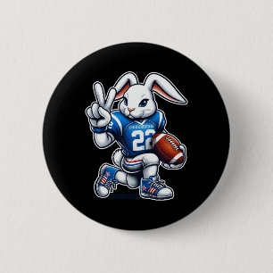 Easter Day Bunny Playing Footbyll Boys Girls Kids 2 Inch Round Button