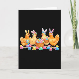 Easter Day Bunny Rabbit Chicken Lover Chicken Mom Card