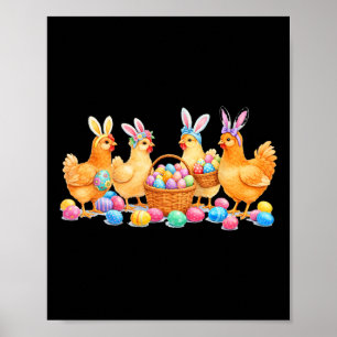 Easter Day Bunny Rabbit Chicken Lover Chicken Mom Poster