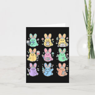 Easter Day Bunny Rabbit Nurse Squad Rn Nursing Card