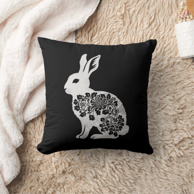 Easter Day Bunny Rabbit Throw Pillow (Blanket)