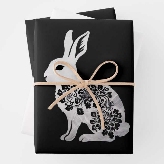 Easter Day Bunny Rabbit Wrapping Paper Sheet (In situ)
