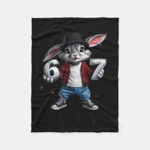 Easter day bunny six seven bruh 6 7 boys girls fleece blanket