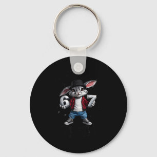 Easter day bunny six seven bruh 6 7 boys girls keychain