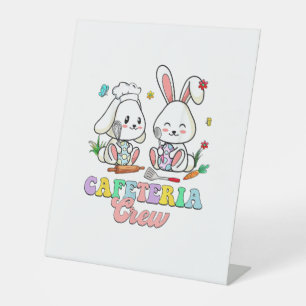 Easter Day Cafeteria Crew Lunch Lady School Cafete Pedestal Sign