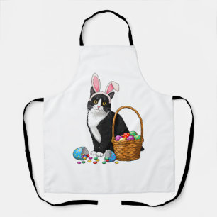 Easter Day Cat Bunny Ears Eggs Graphic Men Women K Apron