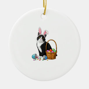 Easter Day Cat Bunny Ears Eggs Graphic Men Women K Ceramic Ornament