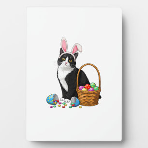 Easter Day Cat Bunny Ears Eggs Graphic Men Women K Plaque