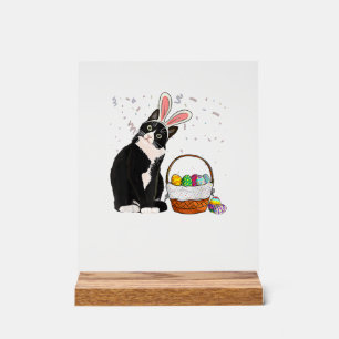 Easter Day Cat Bunny Ears Eggs Shirt Men Women Eas Acrylic Sign