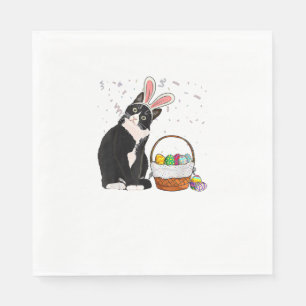 Easter Day Cat Bunny Ears Eggs Shirt Men Women Eas Napkin