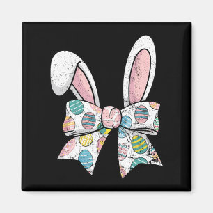 Easter Day Coquette Bow Cute Bunny Rabbit Girls Te Magnet