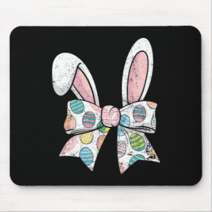 Easter Day Coquette Bow Cute Bunny Rabbit Girls Te Mouse Pad
