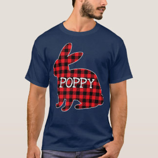 Easter Day Costume Red Plaid Bunny Graphic Poppy M T-Shirt