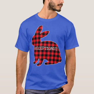 Easter Day Costume Red Plaid Bunny Graphic Recepti T-Shirt