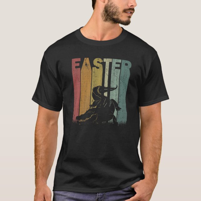 Easter Day Crocodiles Retro Graphic Funny Easter C T-Shirt (Front)