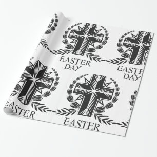 Easter Day Cross Religious Christian Wrapping Paper