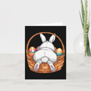 Easter Day Cute Bunny Bysket Hunting Chocolate Egg Card