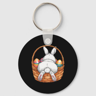 Easter Day Cute Bunny Bysket Hunting Chocolate Egg Keychain
