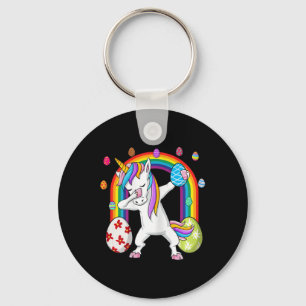 Easter Day Dabbing Unicorn Girls Kids Dab Keychain