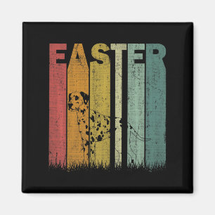 Easter Day Dalmatian Dog Retro Graphic Funny Easte Magnet