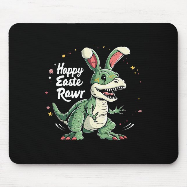 Easter Day Dinosaur Funny Happy Eastrawr T Rex Eas Mouse Pad (Front)