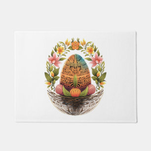 Easter Day Easter Egg Basket Mandala Art Egg Hunt  Doormat