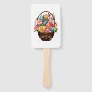 Easter Day Easter Egg Basket Spring Flowers    Hand Fan