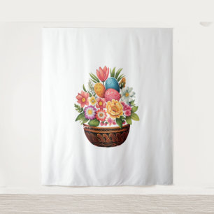Easter Day Easter Egg Basket Spring Flowers Tapestry