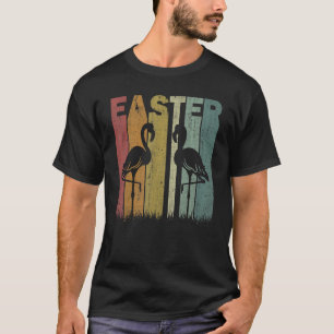 Easter Day Flamingo Retro Graphic Funny Easter Cos T-Shirt