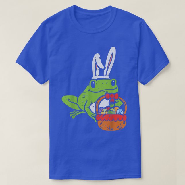 Easter Day Frog Bunny Eggs Basket Cute Animal Men  T-Shirt (Design Front)