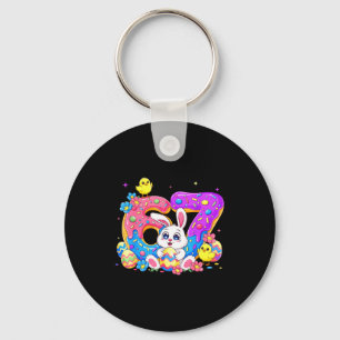 Easter Day Funny 67 Six Seven Meme Cute Bunny Girl Keychain