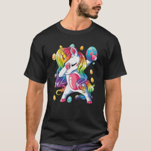 Easter Day Girls Dabbing Unicorn Dab Egg Hunt Unic T-Shirt