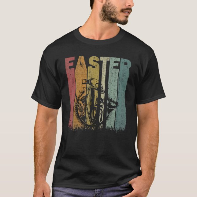 Easter Day Handyman Retro Graphic Funny Easter Cos T-Shirt (Front)