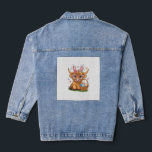 Easter Day Highland Cow Cute Easter Bunny Farmer W Denim Jacket<br><div class="desc">Easter Day Highland Cow Cute Easter Bunny Farmer Women Girls T-Shirt</div>