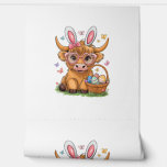 Easter Day Highland Cow Cute Easter Bunny Farmer W Wallpaper<br><div class="desc">Easter Day Highland Cow Cute Easter Bunny Farmer Women Girls T-Shirt</div>
