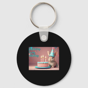 Easter Day It's My Birthday Cute Rabbit Bunny Wear Keychain