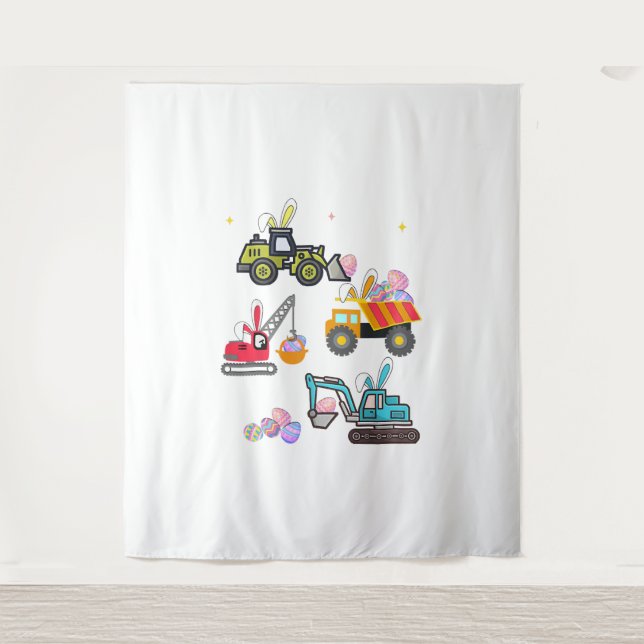 Easter Day kids boys Toddler Egg funny Constructi Tapestry (Front)