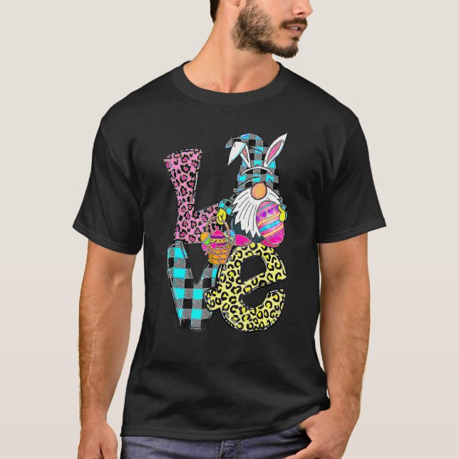 Easter Day Love Gnomes Eggs Hunting Bunny Ears Gno T-Shirt (Front)