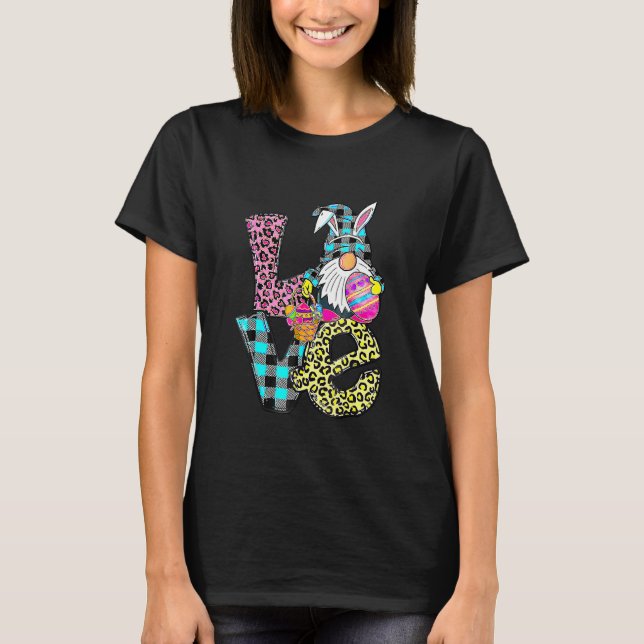 Easter Day Love Gnomes Eggs Hunting Bunny Ears Gno T-Shirt (Front)